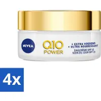 Nivea - Q10 Power Dagcrème Extra Voedend - Anti-Rimpel Crème - SPF 15 - Biologische Arganolie - Droge huid - 50 ml - Voordeelverpakking - 4 stuks