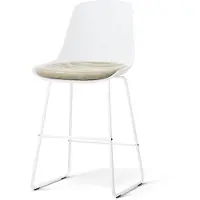 Nolon Nino-Liv barkruk wit met nougatbruin Zitkussen - wit onderstel - 75 cm