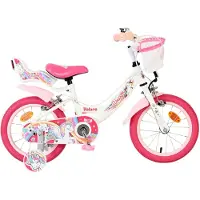 Volare Unicorn Kinderfiets - Meisjes - 14 inch - Wit - Twee Handremmen