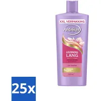 Andrélon 25 x – Shampoo – Levendig Lang – 685 ml - Lang Haar Verzorging - Sterk Haar Shampoo - Biotine Shampoo - Haar Versterken - Beschadigd Haar Repareren