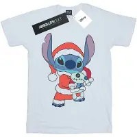 Disney Meisjes Lilo en Stitch Kerstmis T-shirt Katoen (Wit)