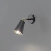 Opviq Wandlamp Evander, dimbaar, zwart, Woon-/ Eetkamer, metaal, wandlamp