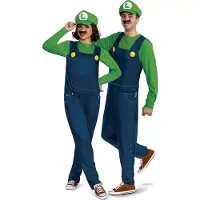 Disguise Nintendo Super Mario Luigi Elevated Classic Men Costume Blauw XS-S Kinderen