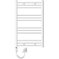 LuxeBath Elektrische badkamerradiator met verwarmingselement 300W 600x800 mm Wit gebogen met zijaansluiting