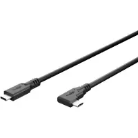 Goobay USB-C kabel | haaks (links/rechts) | USB3.0 5 Gbps | PD 60W | zwart | 2 meter