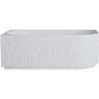 Mueller Almar hoek ligbad ribbel 180x80cm glans wit links