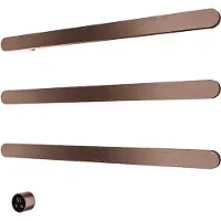 Hotbath &More RASS80 Rails Soft Square handoekwarmerset 80cm met 3 stangen en schakelaar geborsteld koper PVD
