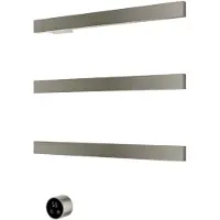 Hotbath &MORE set van 3 rails RAS50 SQUARE 50 cm met separate schakelaar Geborsteld Nikkel (Exclusief inbouwdeel)