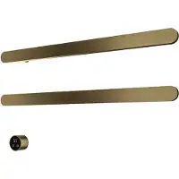 Hotbath &more set van 2 rails rass80 soft square 80 cm met separate schakelaar geborsteld messing pvd