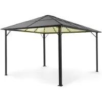 Blumfeldt Pantheon Solid Sky Ambient Solar paviljoen met dak 3x4m polycarbonaat aluminium verlicht