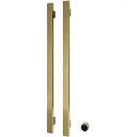 Hotbath &More Rails RASV135 Square Handdoekwarmerset 135cm - 2 Stangen - Geborsteld Messing PVD - RVS - Verwarming, Radiatoren, Verticale Radiatoren - 8721321499251