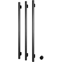 Hotbath &more set van 3 rails rarv135 round135 cm met separate schakelaar geborsteld gunmetal pvd