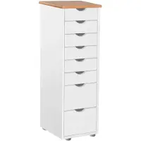 Loft 24 Gava - Commode met 8 Laden in Grenen Wit en Natuur (102 x 34 x 39 cm)