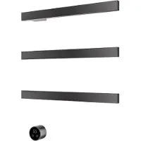 Hotbath &more set van 3 rails ras50 square 50 cm met separate schakelaar geborsteld gunmetal pvd