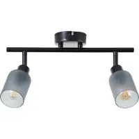 Brilliant 99848/93 Loralie Plafondlamp Zwart/Gerookt Glas - 2 x E14