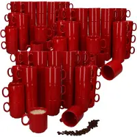 MamboCat Set van 120 EVENT stapelbare koffiemokken ROOD porselein 250 ml