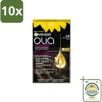 Garnier 10 x - Olia 4 - Haarkleuring - Middenbruin - Zonder Ammoniak - 60% Olie - Permanente Kleur - Grootverpakking - Haarkleuring - Middenbruin - Permanent - Zonder Ammoniak - 60% Olie