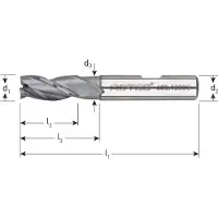 Rotec HSS-E universeelfrees, kort, AlCrN-gecoat, ø18