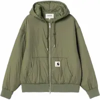 Carhartt WIP - Jassen - Hooded Gadd Jacket W Dollar Green voor Dames van Nylon - Maat S - Kaki