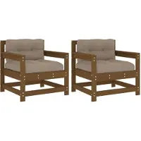 vidaXL Tuinstoelen 2 st met kussens massief grenenhout honingbruin