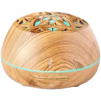BigBen Interactive Aromasound Lilywood Aromadiffuser en Vernevelaar - Bluetooth Speaker - Hout