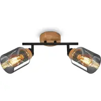 Briloner - HEMA - Spot, met hout, rookglas, 2x E27 max. 10W