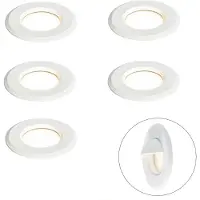 QAZQA Set van 5 moderne inbouwspots wit incl. LED IP67 - Linsey