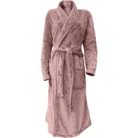 Linnick Flanel Fleece Badjas Uni - old rose - XL