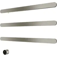 Hotbath &MORE set van 3 rails RASS80 SOFT SQUARE 80 cm met separate schakelaar Geborsteld Nikkel (Exclusief inbouwdeel)