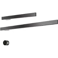 Hotbath &more set van 2 rails ras80 square 80 en ras50 square 50 cm met separate schakelaar en inbouw element geborsteld gunmetal pvd