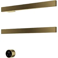 Hotbath &More RAS50 Rails Square handoekwarmerset 50cm met 2 stangen en schakelaar geborsteld messing PVD