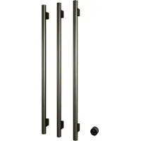 Hotbath &More RARV135 Rails Round handoekwarmerset 135cm met 3 stangen en schakelaar geborsteld nikkel