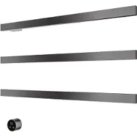 Hotbath &more set van 3 rails ras80 square 80 cm met separate schakelaar geborsteld gunmetal pvd