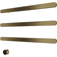Hotbath &more set van 3 rails rass80 soft square 80 cm met separate schakelaar geborsteld messing pvd