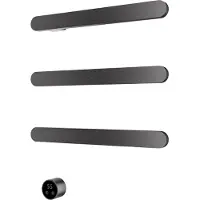 Hotbath &More RASS50 Rails Soft Square handoekwarmerset 50cm met 3 stangen en schakelaar geborsteld gunmetal PVD