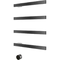 Hotbath &MORE set van 4 rails RAS50 SQUARE 50 cm met separate schakelaar Geborsteld Gunmetal PVD (Exclusief inbouwdeel)