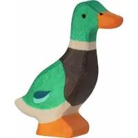 Sonstige Verlage Boerderij - Mannetjeseend - 7X2X7Cm - Houten Figuur - Handgemaakt