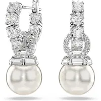 Swarovski Oorbellen 'Matrix' zilver / transparant / parelwit