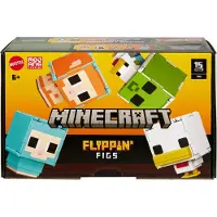 Mattel Minecraft Flippin Figs 2-Pack Actiefiguren, Schapen & Kip met 2-in-1 Fidget Speel, 3.75-inch