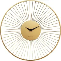 Nextime Grote Wandklok 80cm - Stil - Goud - Metaal - 'Vasco Round'