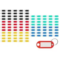 ER4 Sleutelhanger labels - 100x stuks - multi color - L5 cm - met etiket - sleutelhanger identificatie
