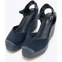 WITTCHEN Espadrilles - Wedge met Veters - Navy Blauw - Synthetisch Materiaal