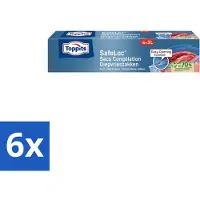 Toppits – Safeloc Zip-Diepvrieszakken – 3 Liter – 15 Zakjes - Voordeelverpakking - 6 stuks
