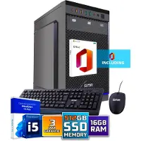 GMR Intel Ultra Compleet Desktop PC | Intel Core i5 | 16 GB RAM | 512GB SSD M.2 | DVD+RW | Windows 11 Pro | Business Office Multimedia Computer | Inclusief Muis & Toetsenbord en Microsoft Office!