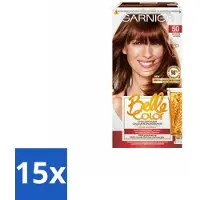 Garnier 15 x - Belle Color 50 - Haarkleuring - Mahonie - Permanente Kleur - Haarverf - Permanente Haarkleur - Grijsdekking - Haarverf Mahonie - Haarverf Donkerbruin