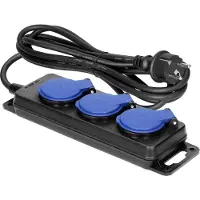 ORNO Heavy-duty stekkerdoos voor buiten - Verlengsnoer 5-voudig - IP44 Stof & spatwaterdicht - Verlengkabel 3 meter - H05RR-F 3x1.5mm² - Verlengsnoer met verdeelblok