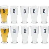 Excellent houseware Bierglas - 20x - 520 ml - onbreekbaar kunststof - herbruikbaar
