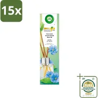 Air Wick 15 x - Geurstokjes - Frisse Ochtenddauw - Essentiële Oliën - 40 ml - Grootverpakking - Geurstokjes - Frisse Ochtenddauw - Essentiële Oliën - Luchtverfrisser - Natuurlijke Geur