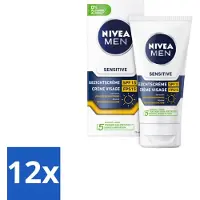 Nivea MEN - Sensitive - Gezichtscrème met SPF 15 - 75 ml - Voordeelverpakking - 12 stuks