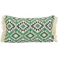 NOVÉE Sierkussen aztec green | 30 x 50 cm | katoen/linnen